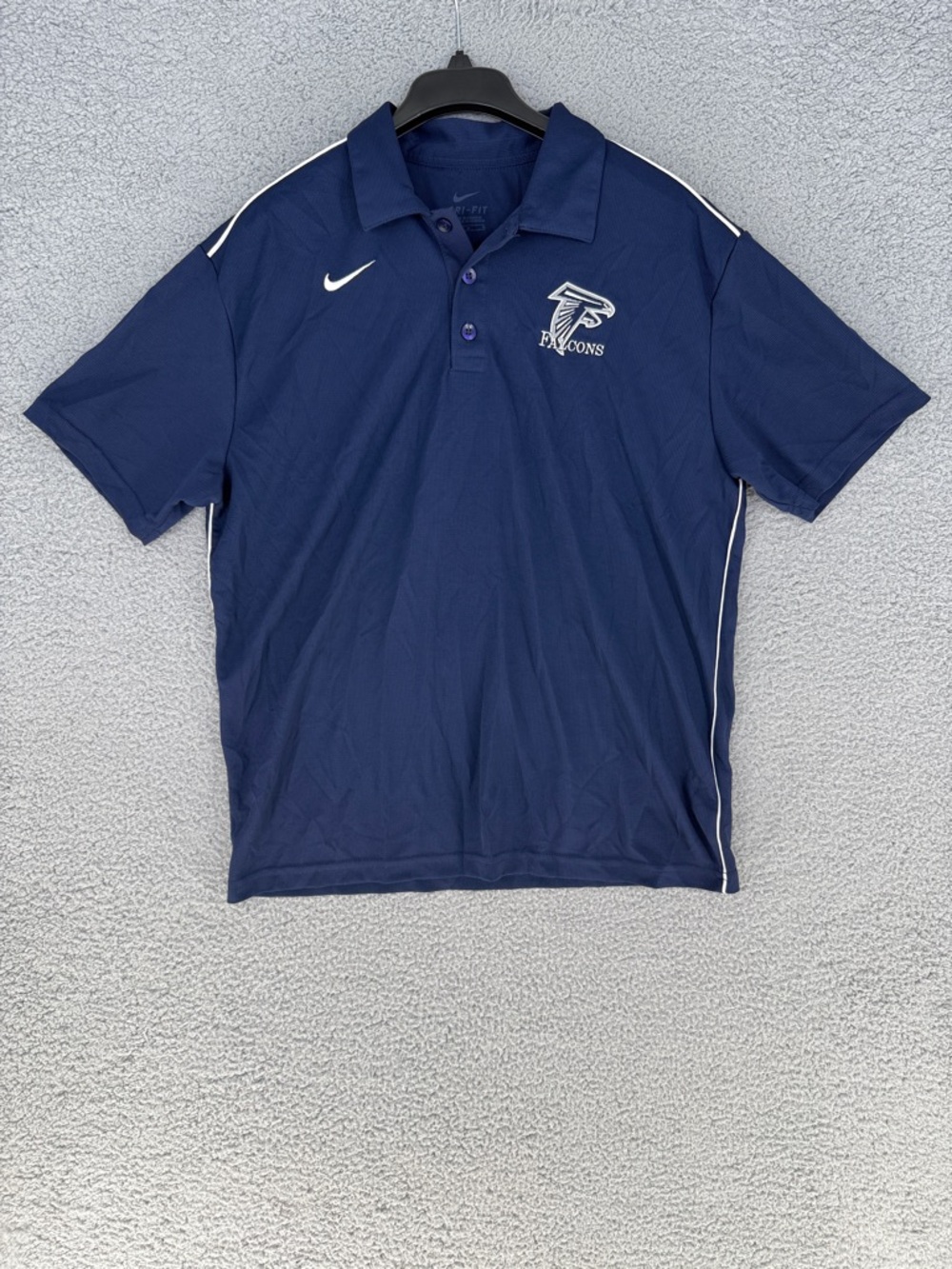 Atlanta Falcons Nike Dri-Fit Mens Medium short sleeve Navy Polo shirt stretch